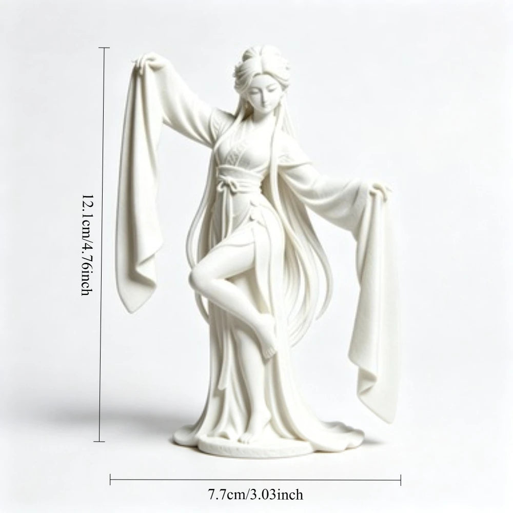 3D Printed Chinese Water Sleeve Dance Sculpture Elegant Classical Dancer Figurine Oriental Art Desktop Decor Art Collector Gifts