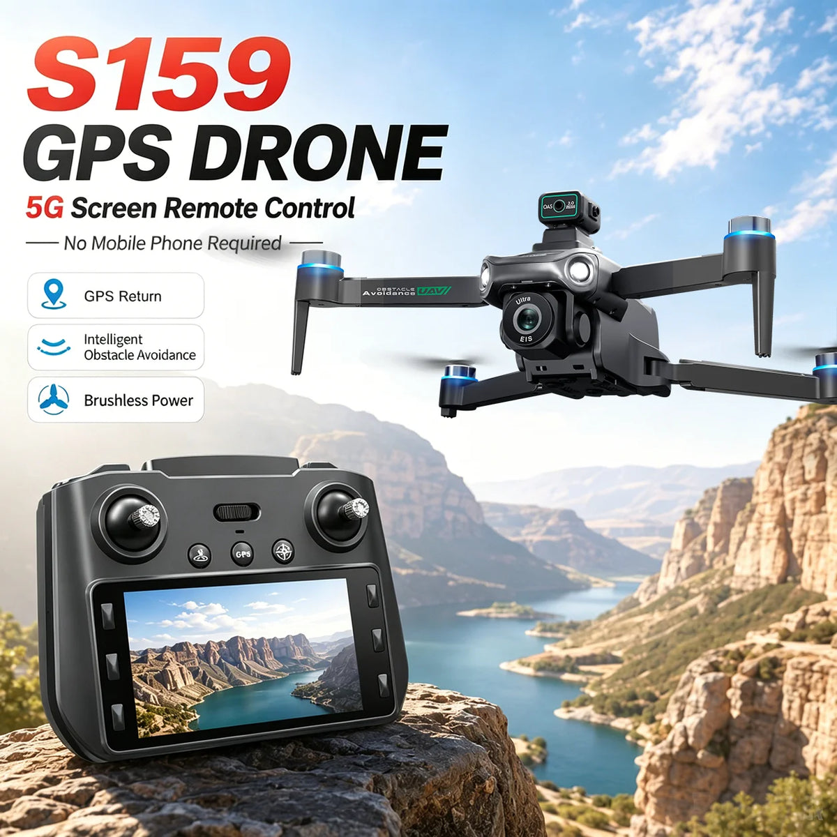 ZNLYRION Brushless GPS Drone With 8K Camera 20 Minute Flight