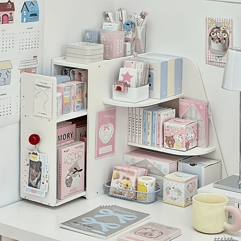 Desk Corner Storage Rack with a Large Drawer for Organizing and Storing Items on Your Desk. Suitable for Office Desks, Home Study Rooms, and Bedrooms.
