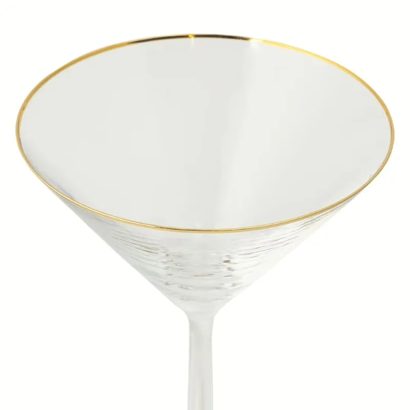 7 fl oz Martini Glass with Gold Rim