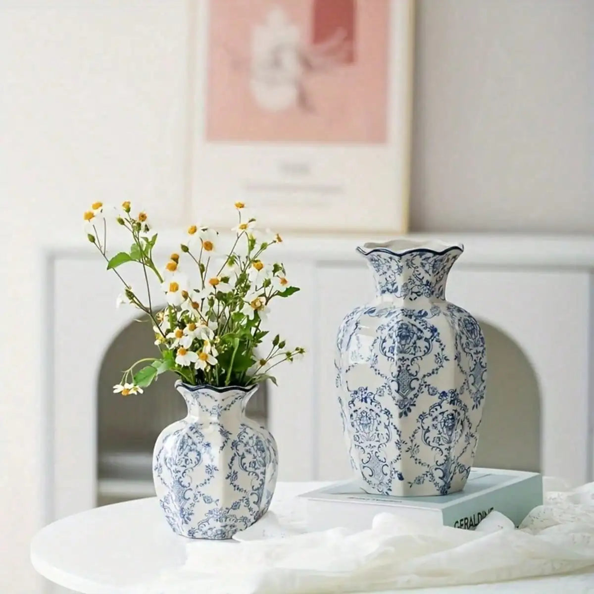 1pc Blue And White Porcelain Vases, Retro Home Decoration Vases, Adding French Country Elegance To The Home, Gifts, Home Decoration Ornaments, Flower Arrangement Art，sh260321154865746839406