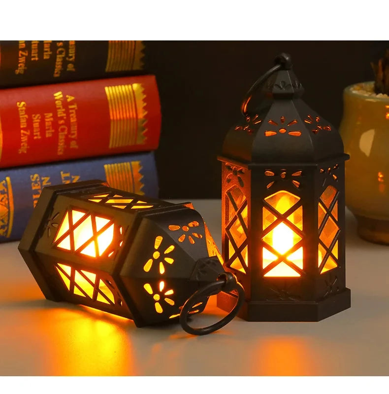 12pcs Set of LED Lantern Retro Atmosphere Decorative Lights, LED Small Candle Lanterns Christmas Table Center Decorations