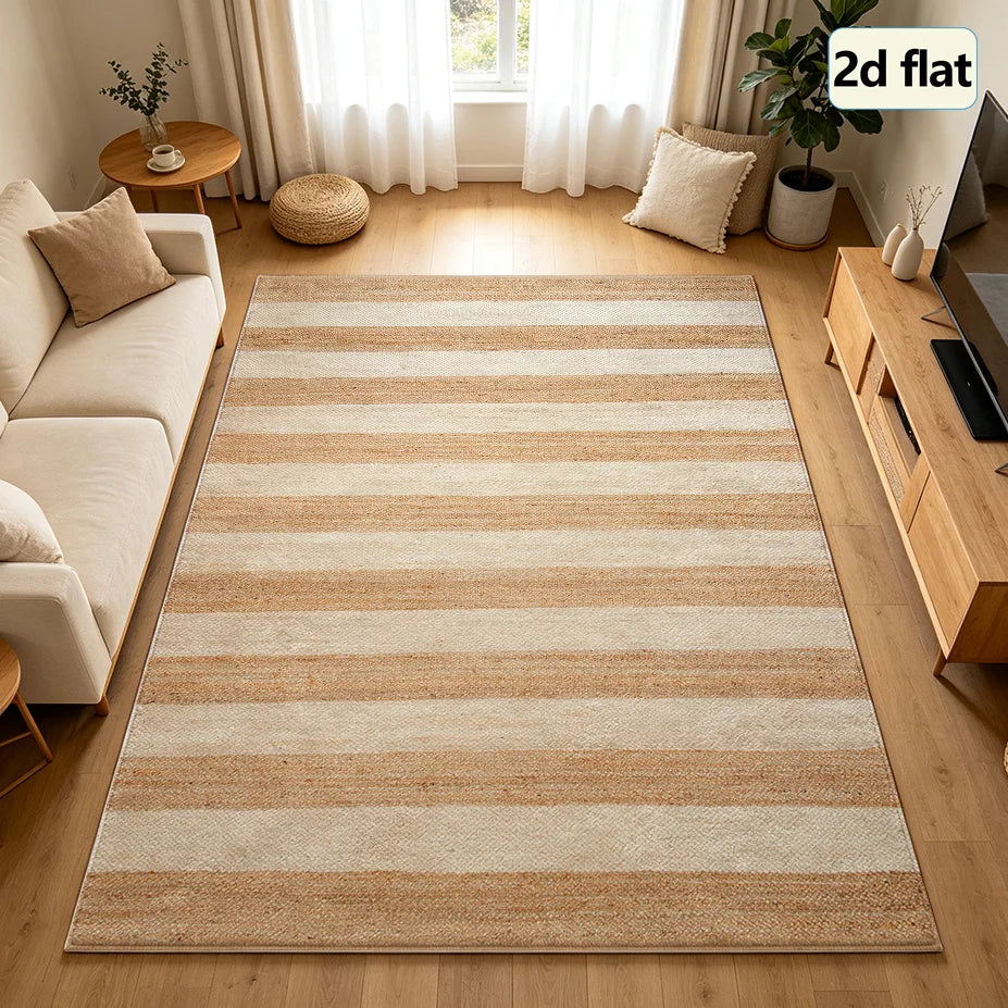 1 Piece of Striped Carpet, Soft and Comfortable, Easy to Maintain, Machine Washable, Indoor Floor Mat, Suitable for Placing under the Table, Suitable for Living Room, Bedroom, Dining Room, Entryway, Home Office, Laundry Room,