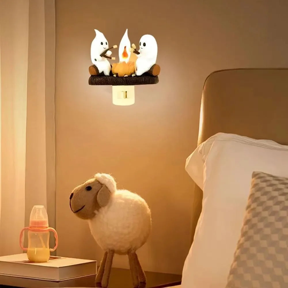 Halloween 3D LED Campfire Night Light, Ghost Bonfire Twinkling Night Light,  Halloween Interior Decoration, Room Cute Decoration
