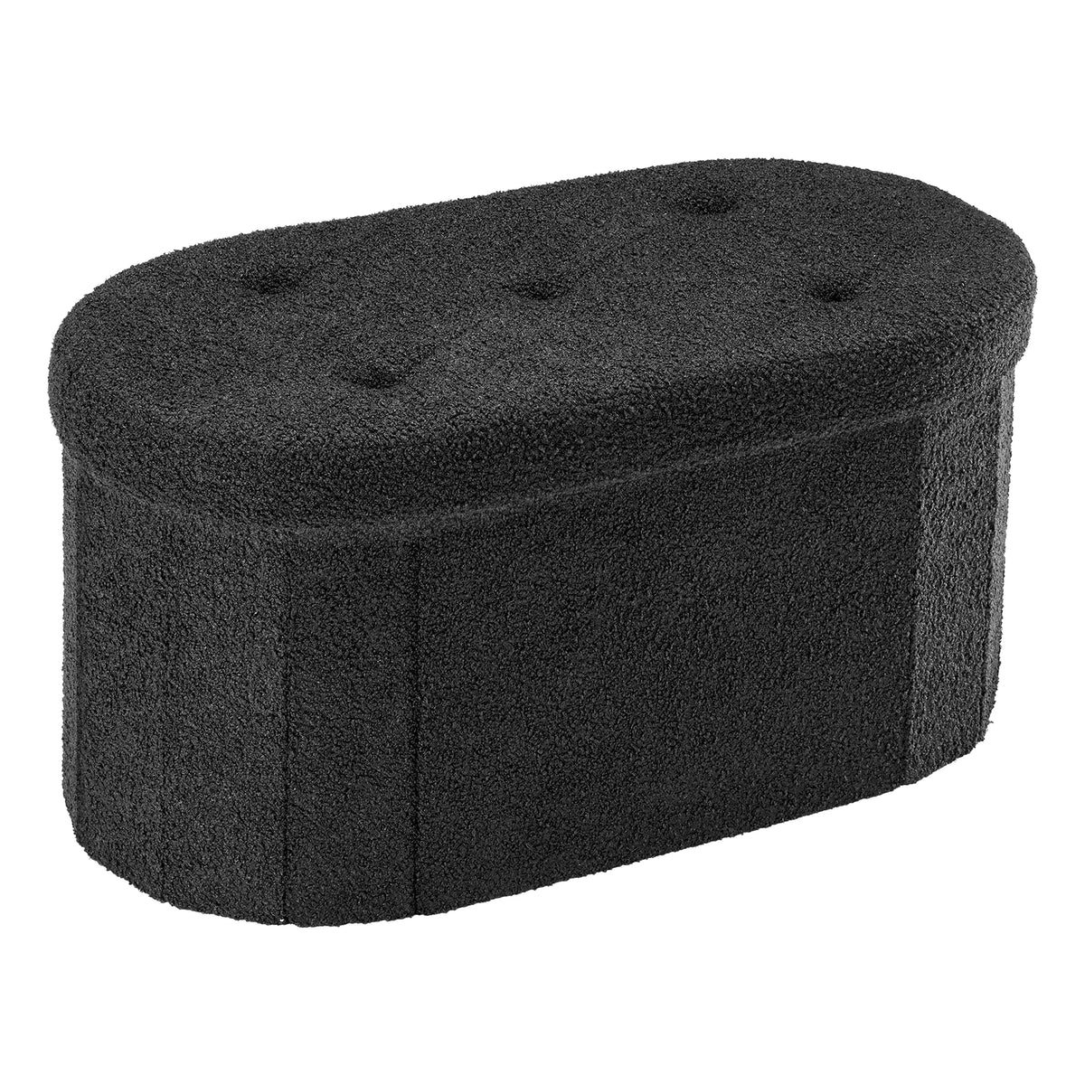 MCQ Faux Fur Ottoman Footrest Stool With Hidden Storage