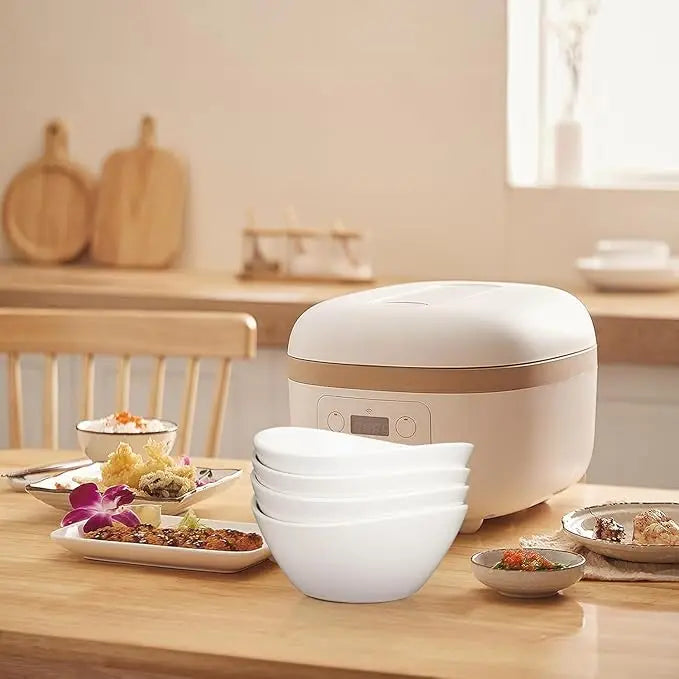8" Ceramic Deep Soup Bowls & Salad Bowls - 42 OZ Large Bowls Set of 4 for Kitchen - White Ceramic Serving Bowls for Salads, Cereal, Soup, Dishwasher & Microwave Safe