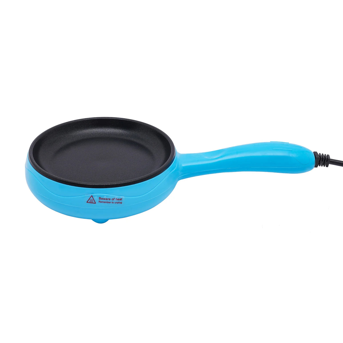 Portable Electric Skillet for Home Kitchen Dorm, 450W Non-Stick Blue Frying Pan
