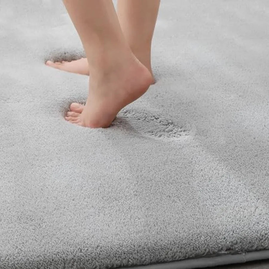 Bathroom Rugs 24x17 - Thick Memory Foam Bath Mat, Ultra Soft and Plush Fluffy, Non-Slip, Quick Dry, Absorbent Washable Floor Mi