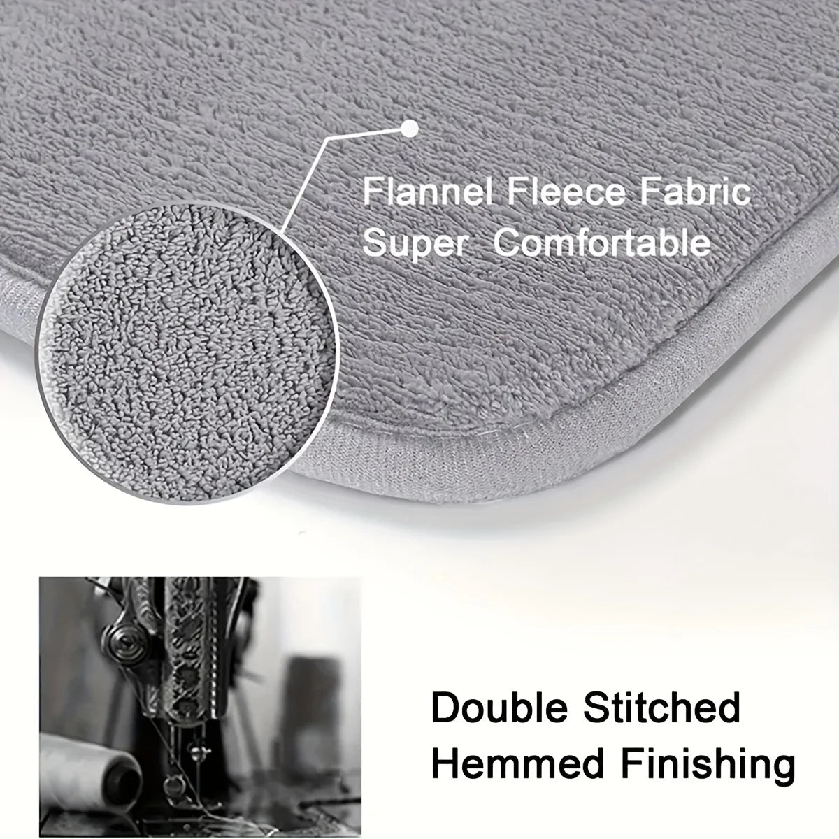 Long, non-slip laundry room floor mat plush flannel printed bathroom rug absorbent mat for toilets and hallways