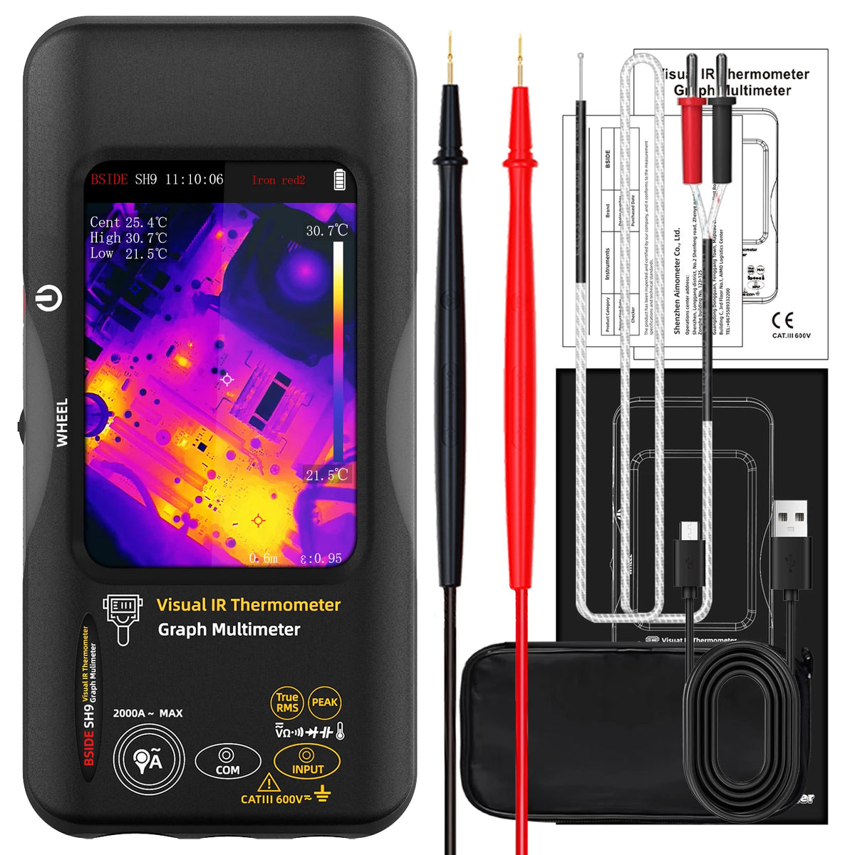 Bside Sh7 Thermal Imager Digital Multimeter Combo Tool