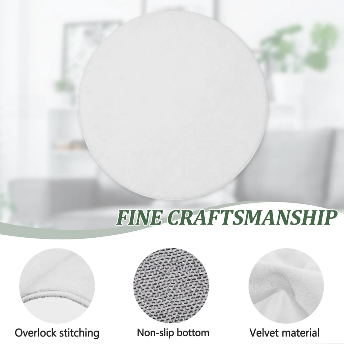 【Room Decor Carpet】Plaid Pumpkin Pattern Round Carpet - Striped Dot Design Round Mat - Black and White Decorative Carpet - Decorative Round Carpet - Autumn Theme Round Carpet