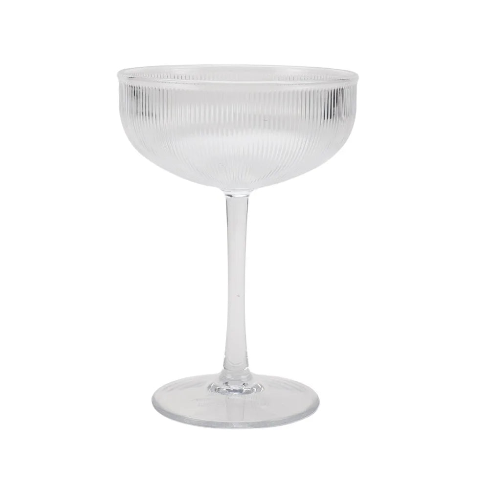 Better Homes & Gardens 4-Piece Clear Ribbed Tritan Coupe Glass Set