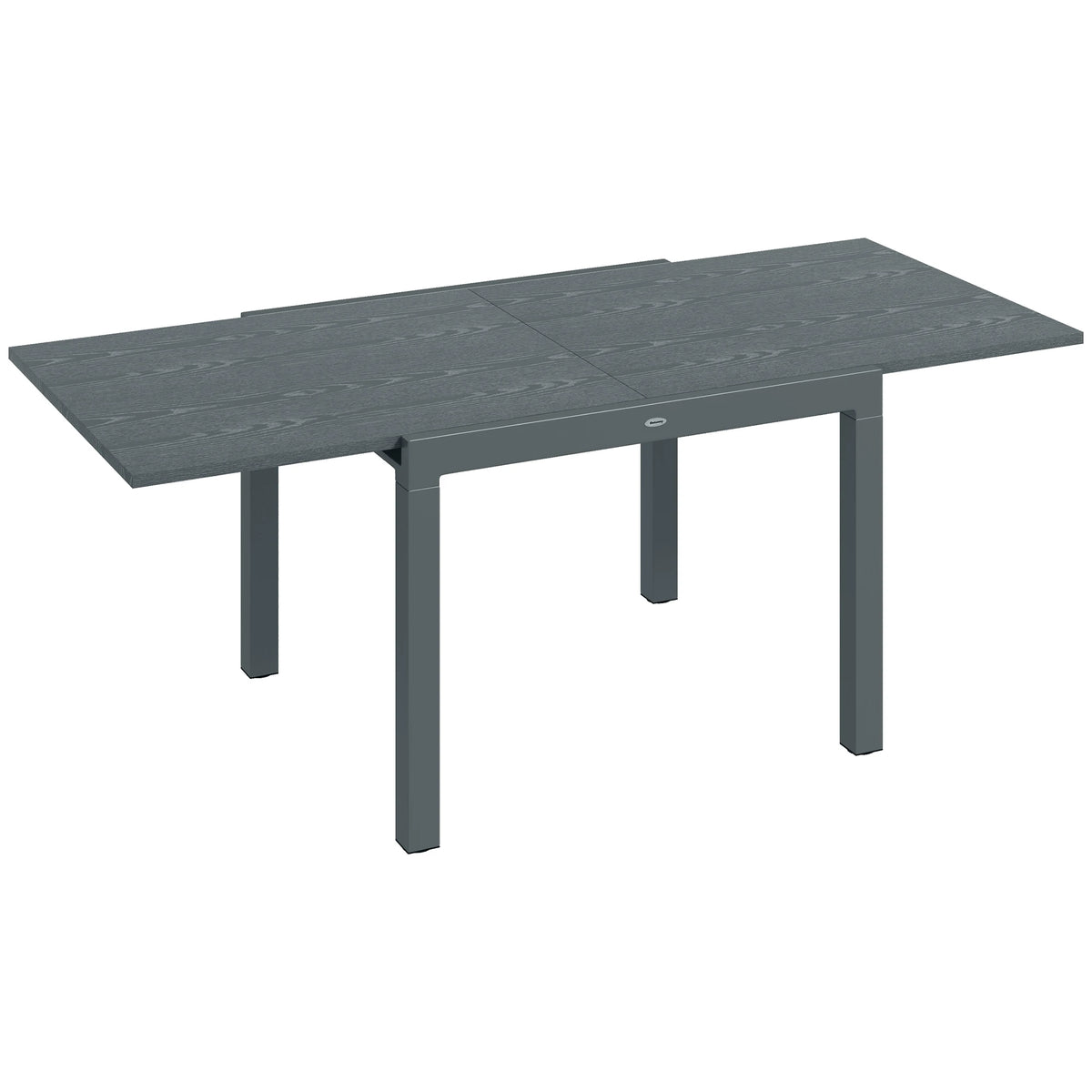 Extendable Patio Table for 6-8 People, Aluminum Frame Rectangular Outdoor Dining Table, for Backyard, Dark Gray