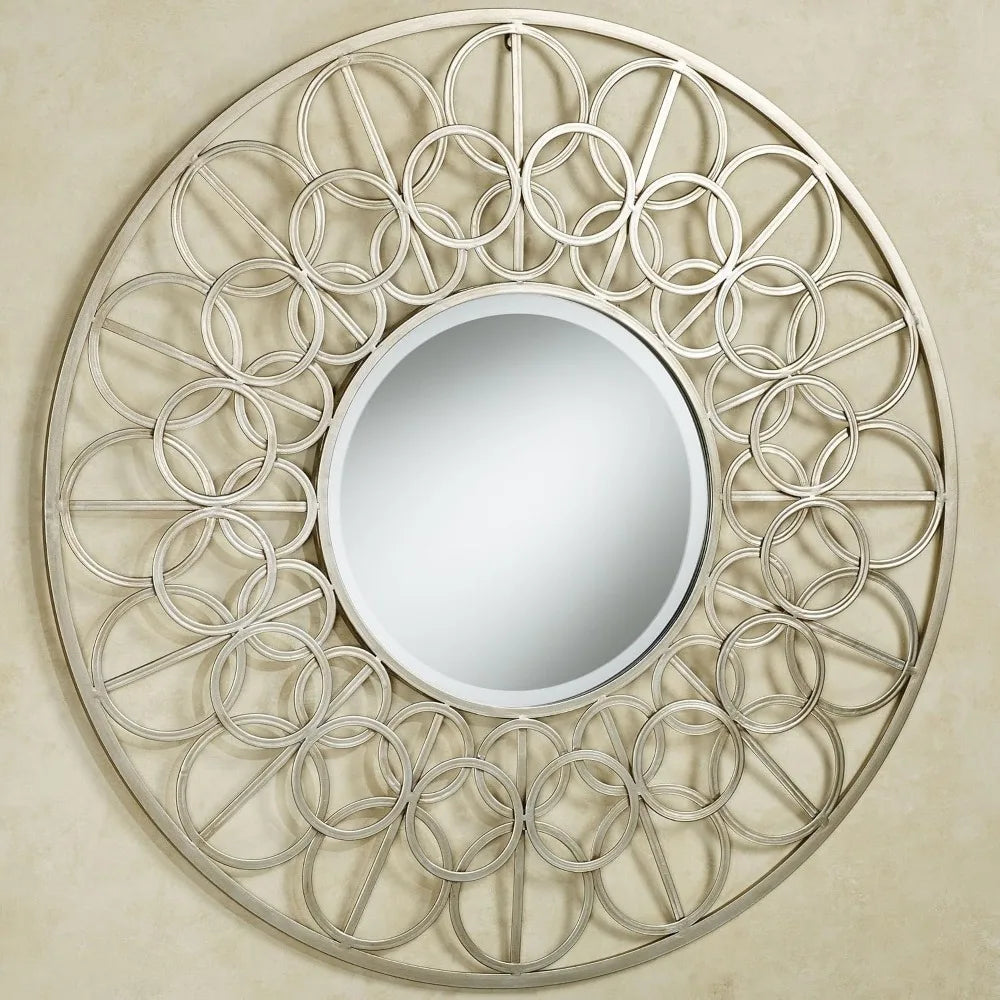 Mirrored Wall Art with Champagne Gold Finish | 36 inches Diameter