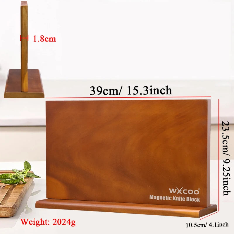1PC Upgraded Home Kitchen Double-sided Wooden Magnetic Knife Block Kitchen-Friendly Kitchen Accessories for Kitchen Convenience Exceptional User Experience No Drilling Storage Magnetic Stands Organizer Tools