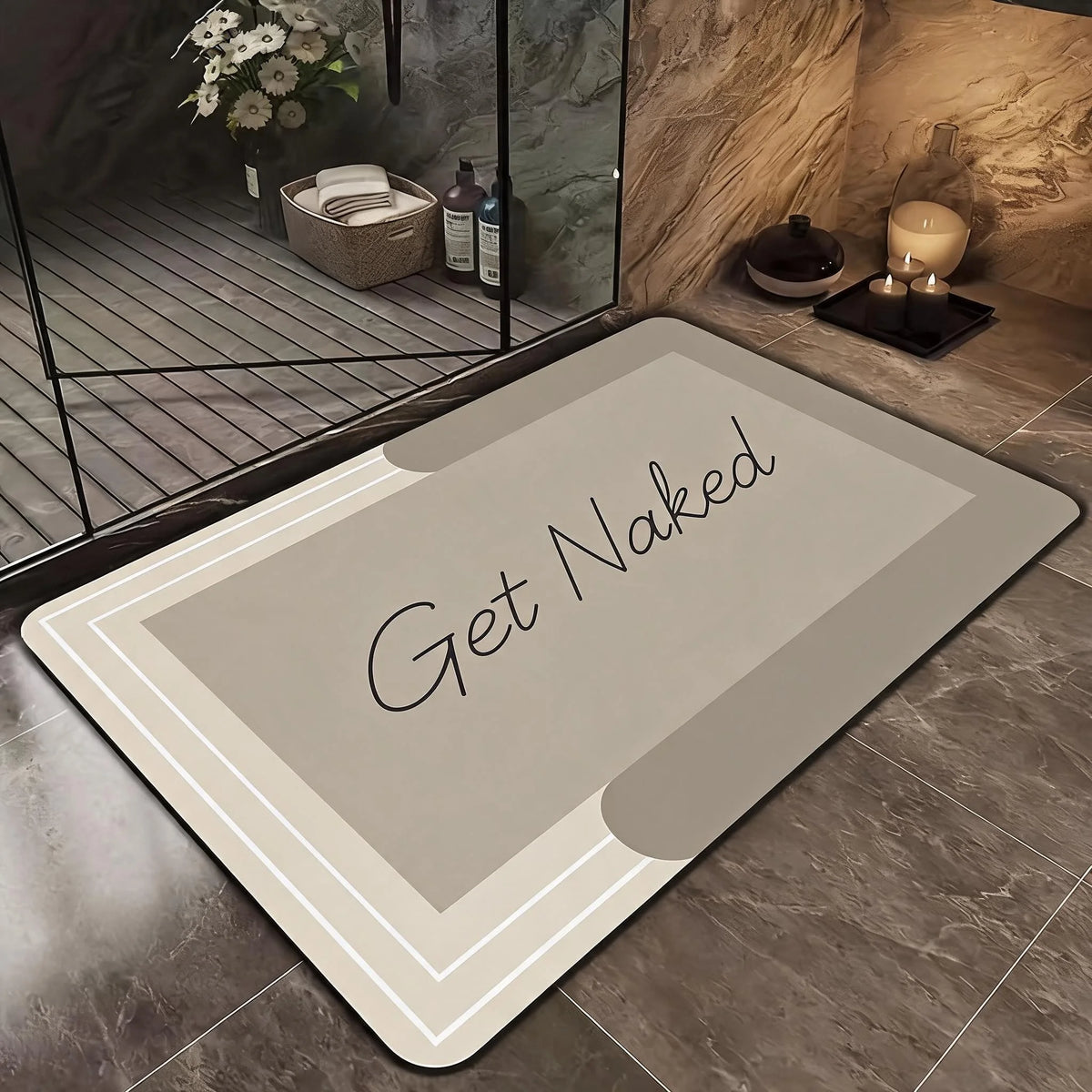 Soft Diatomaceous Earth Bath Mat - Non-slip, Quick Drying,, Geometric Pattern, Hand Washable, Suitable for Bathroom, Entrance, Kitchen, Perfect Home Decor