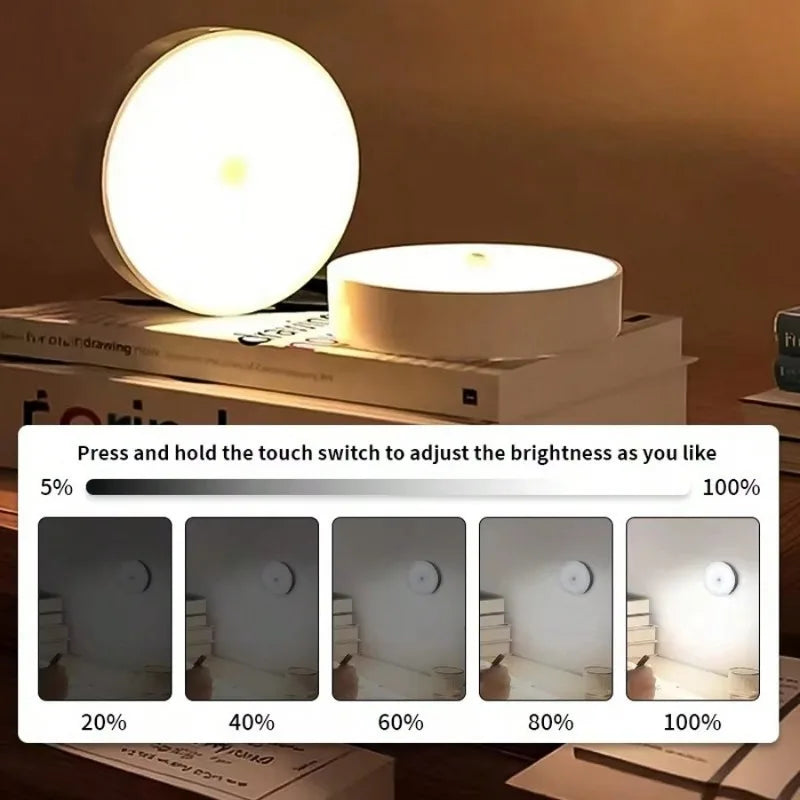 5-Piece 8-LED USB Rechargeable Motion-Sensing Night Light, Magnetic Wall Lamp, White/Warm White Light, Suitable for Staircases, Wardrobes, Bedrooms, Bedside Areas, Shoe Cabinets, for Home Use.