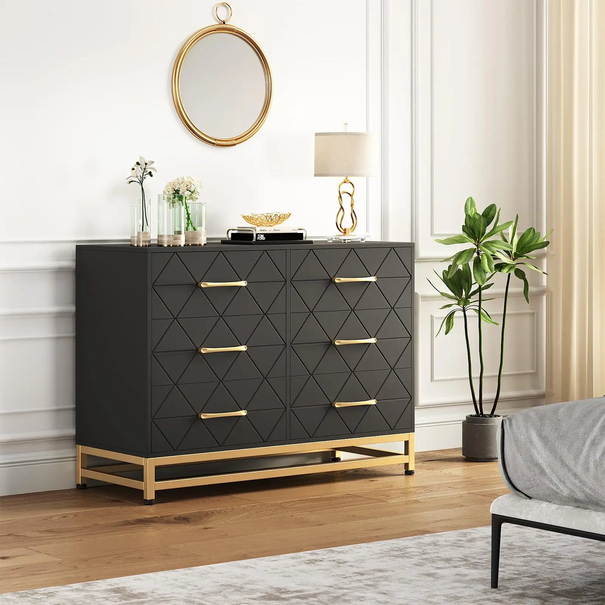 HiMISS 6 Drawer Chest Of Drawers Space Saving Storage Cabinet