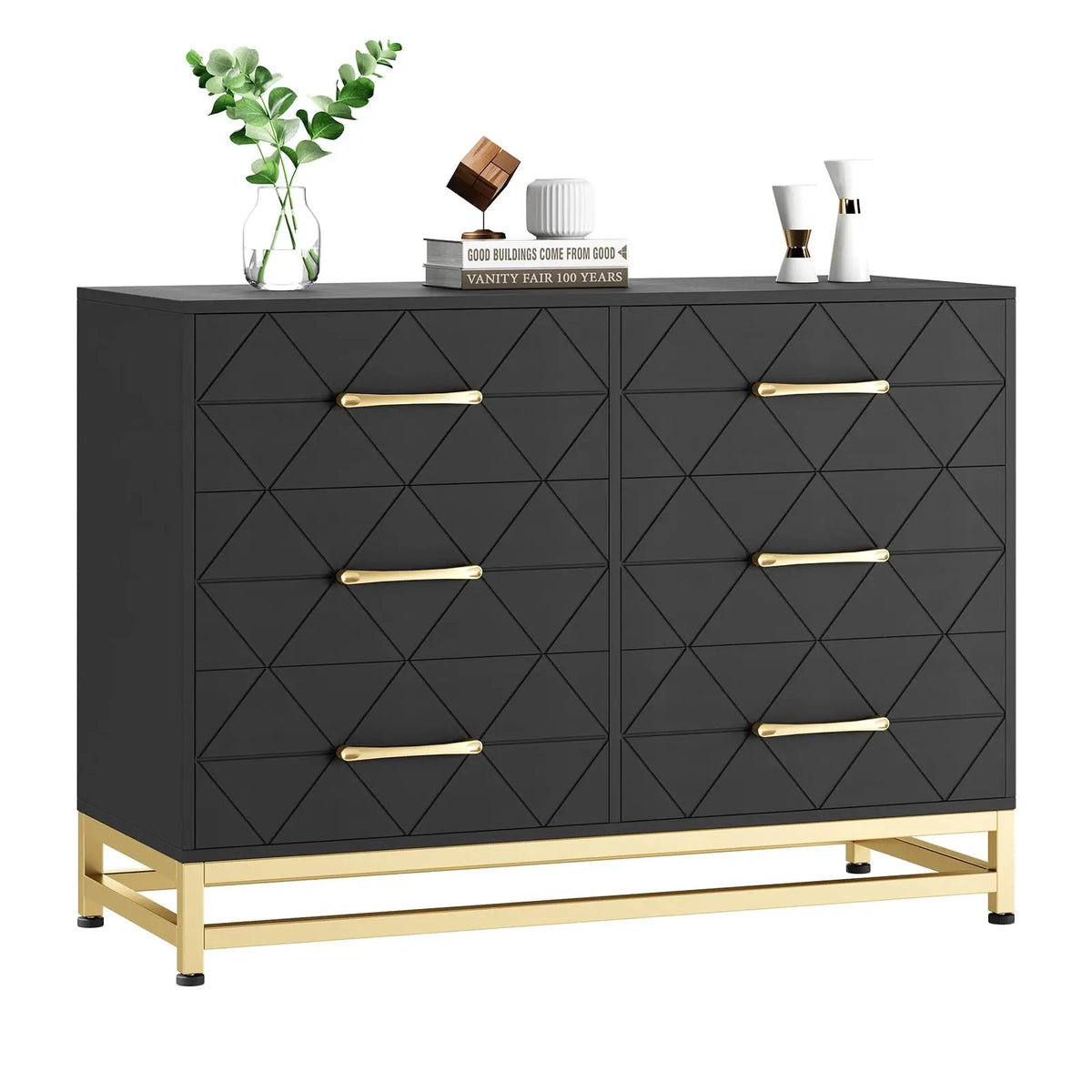 HiMISS 6 Drawer Chest Of Drawers Space Saving Storage Cabinet