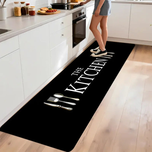 Thick Kitchen Runner Rug, Long Soft Flannel Floor Mat with PVC Non-Slip Bottom, Fuzzy and Water Absorbing Mat for Kitchen, Bathroom, Toilet, Entryway and Dining Room