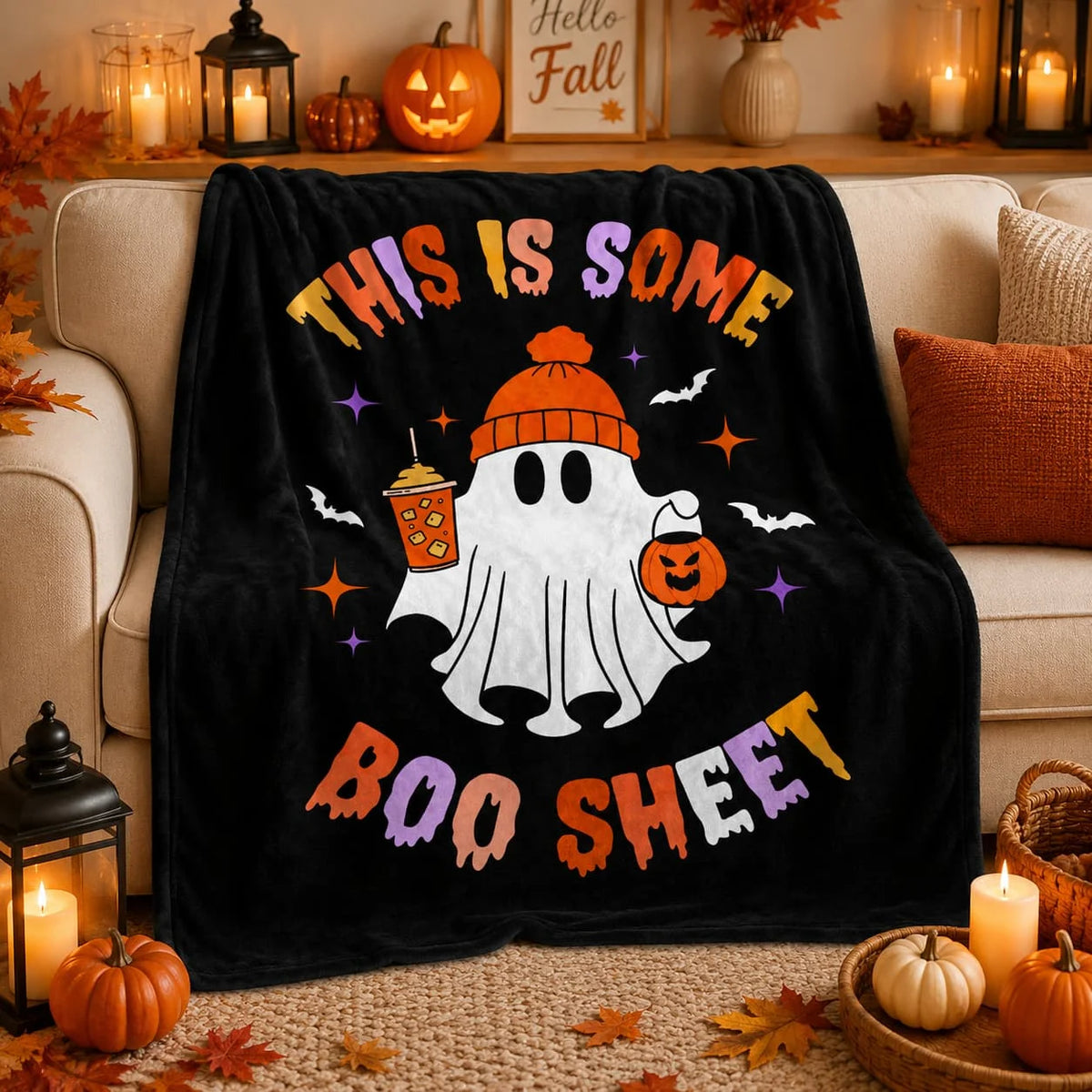 Halloween Blanket, Spooky Season Ghost Blanket, This is Some Boo Sheet, All Decor, Best Gift For Halloween Lovers