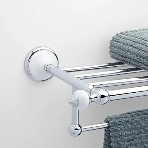 413149 Adelaide 21-3/8" Solid Brass and Porcelain Towel Rack - Polished Brass
