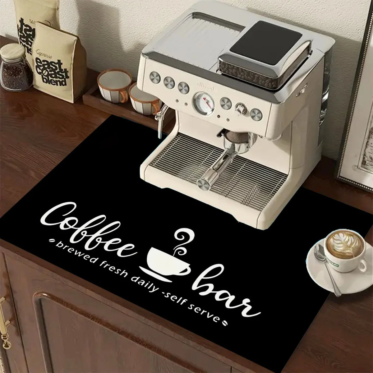 Minimalist Square Coffee Mat – Tabletop Organizer, Tableware Drying Mat, and Desktop Organizer Pad