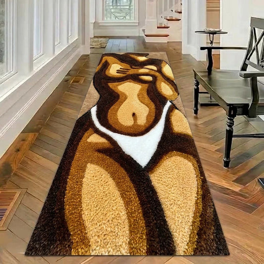 Extra Large Rectangular Runner Floor Mat for Hallway and Entryway, Long Rug for Living Room, Outdoor Dining and Gatherings, Suitable for Kitchen, Doorway and Bathroom, Non-Slip PVC Backing, Stylish Print