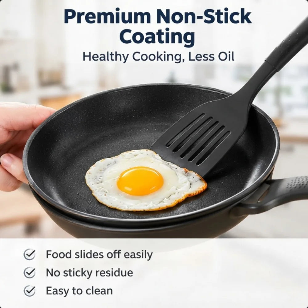 13PCS Nonstick Cookware Set Pots and Pans with Glass Lids Kitchen Cooking Utensils Set Induction Gas Electric Stovetop