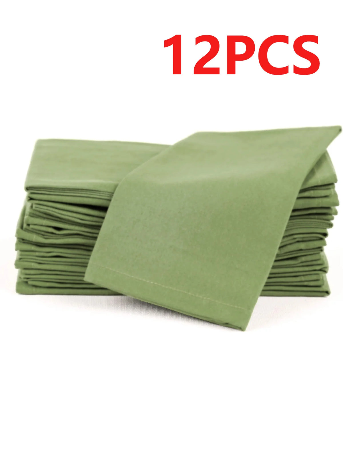 6/12Pcs 40×40cm White Cotton Linen Napkins, Thick Washable Reusable Placemats for Wedding Party Kitchen Dining Decor