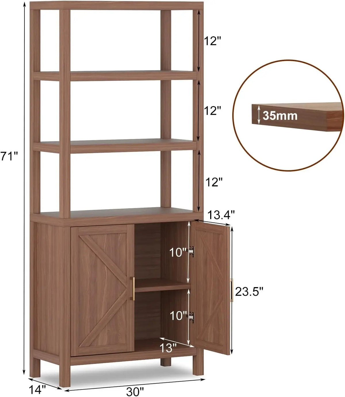 5-Tier Multi-Layer Bookshelf Bookcase Living Room Book Shelf Study Room Bedroom Storage Shelf Sundries Toys Cabinet Easy Assembly Display Organizer for Home Office