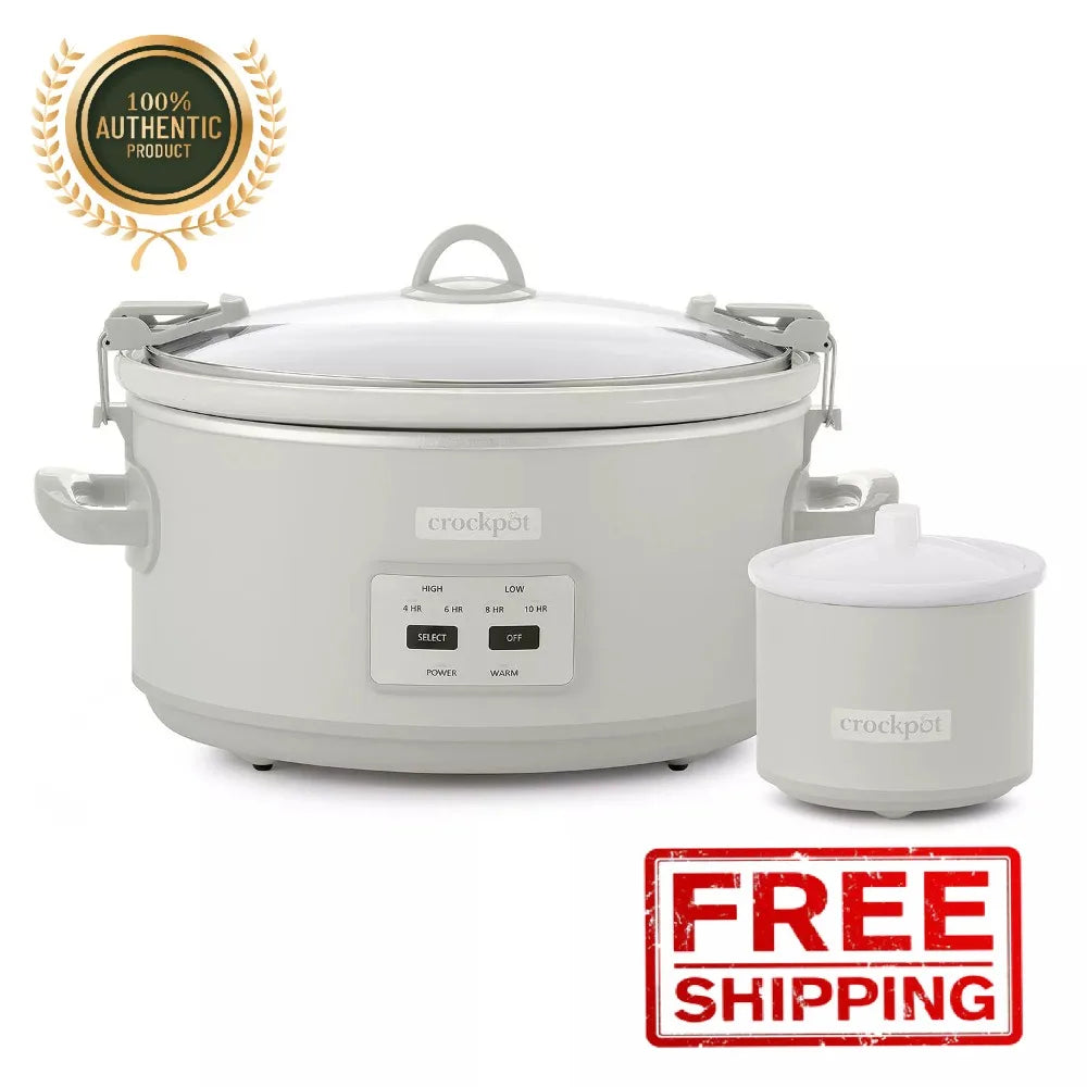 7 Quart Touch Control Slow Cooker 4 Cooking Settings Lockable Lid Home Kitchen Cooking Appliance