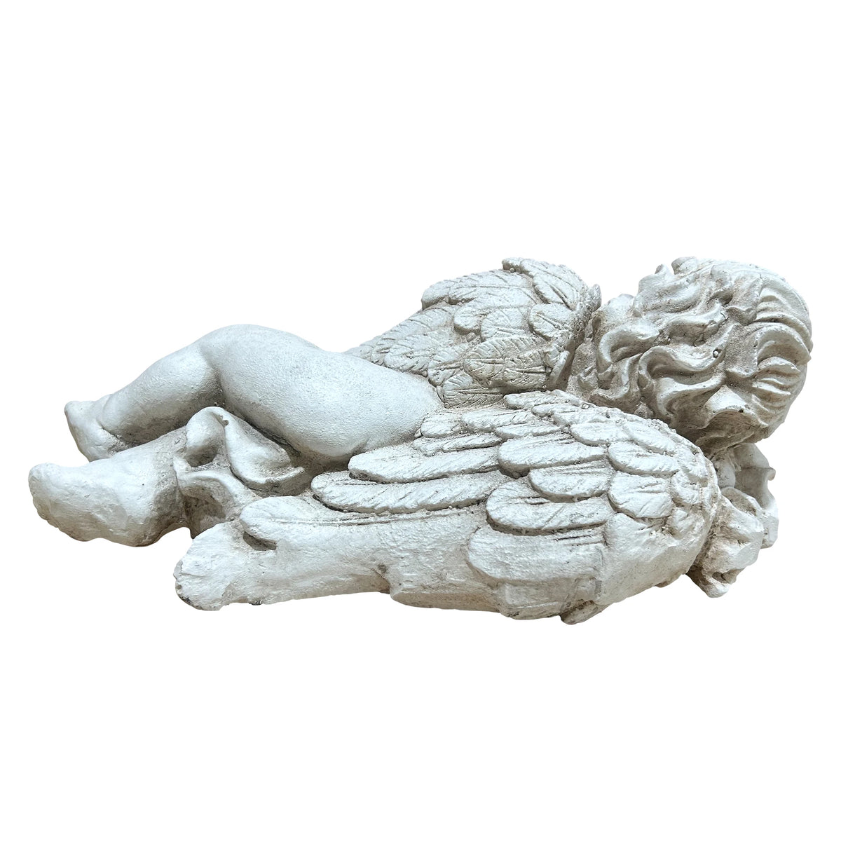 Lying Angel Statue Outdoor Garden Decor, Weatherproof Magnesium Oxide Angel Sculpture, Freeze Resistant Lawn Ornament for Patio & Yard
