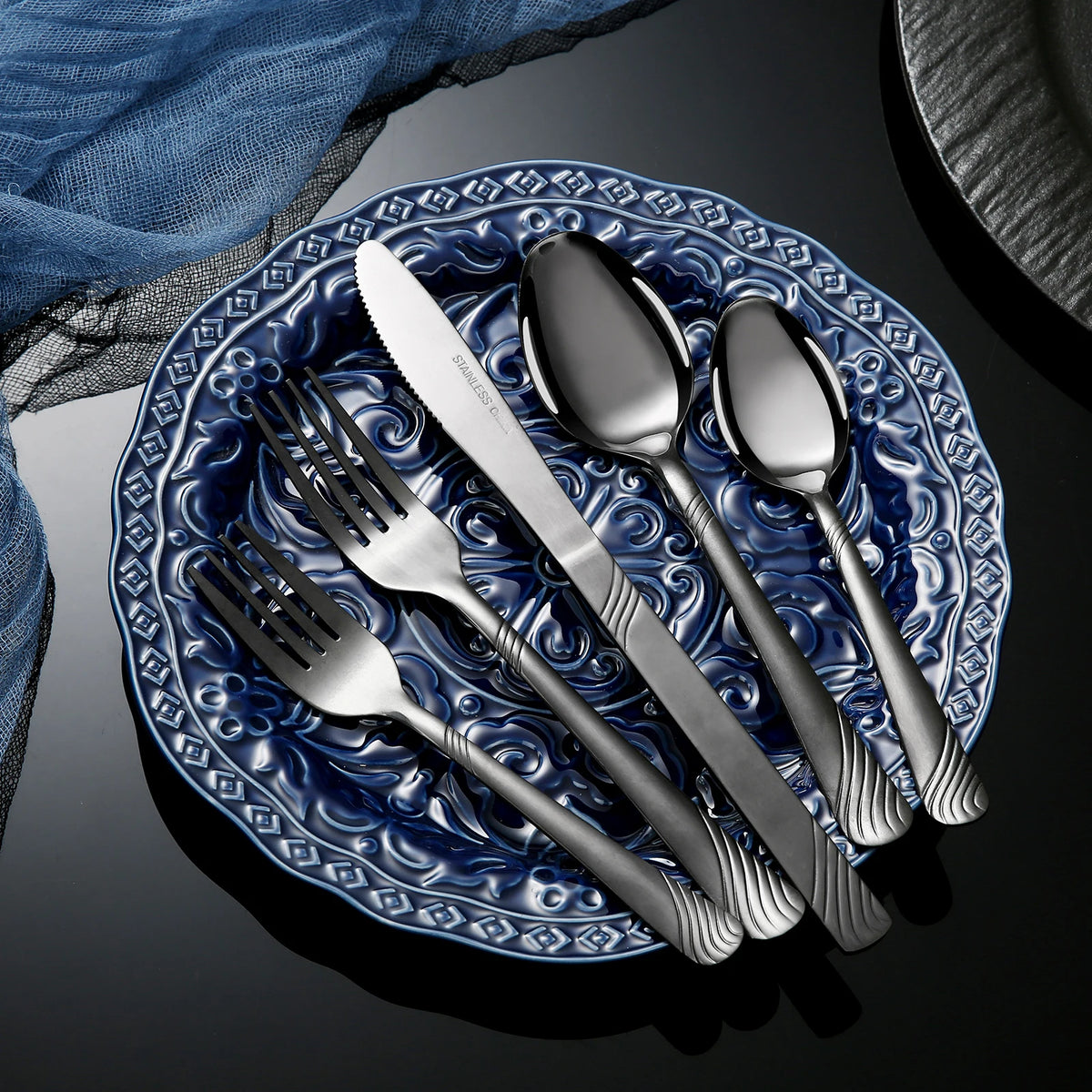 HANSMART Stainless Steel Flatware Set Service For Everyday Dining