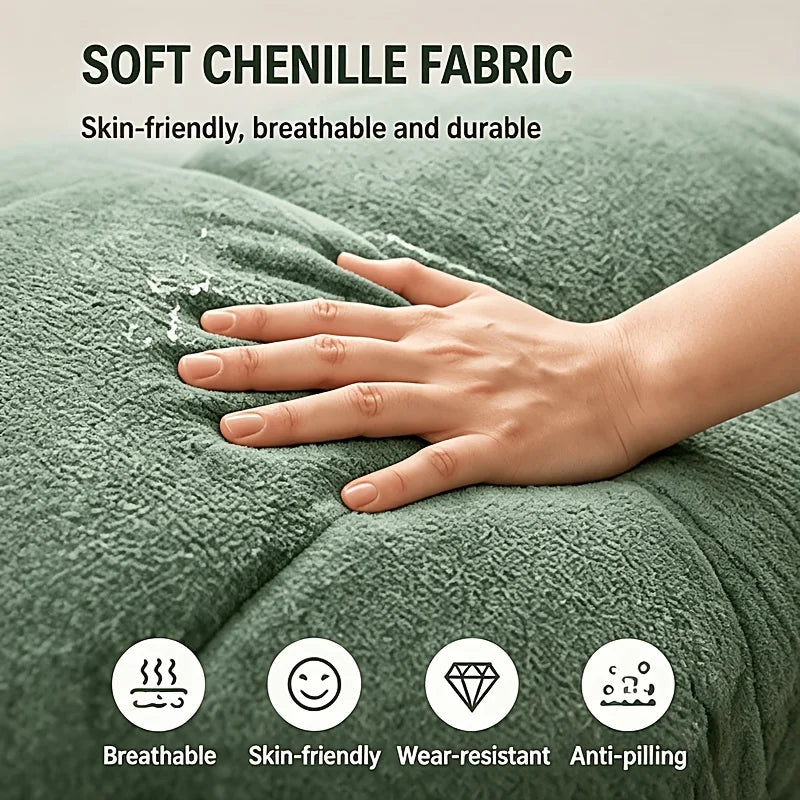 Chenille Deep Seat Cloud Loveseat Sofa With Memory Foam
