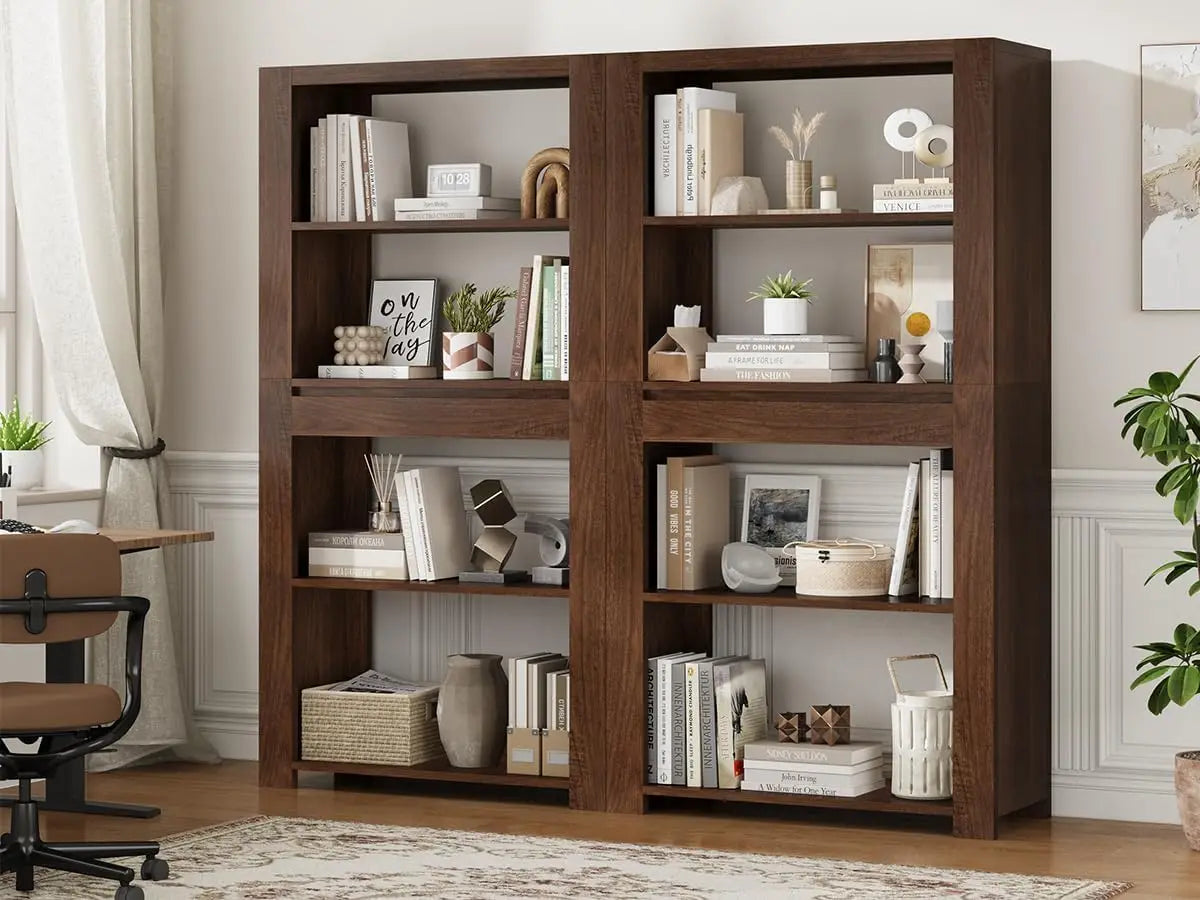 Garvee Multifunctional Wood Bookcase With Drawer Storage Cabinet