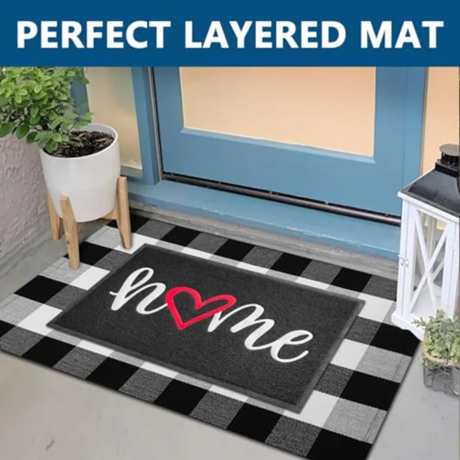 Door Mat Outside Inside Home Doormat, 30"x17.5", Durable Floor Mat Non Slip Mat Ultra Absorb Mud Easy Clean Front Doormat for G
