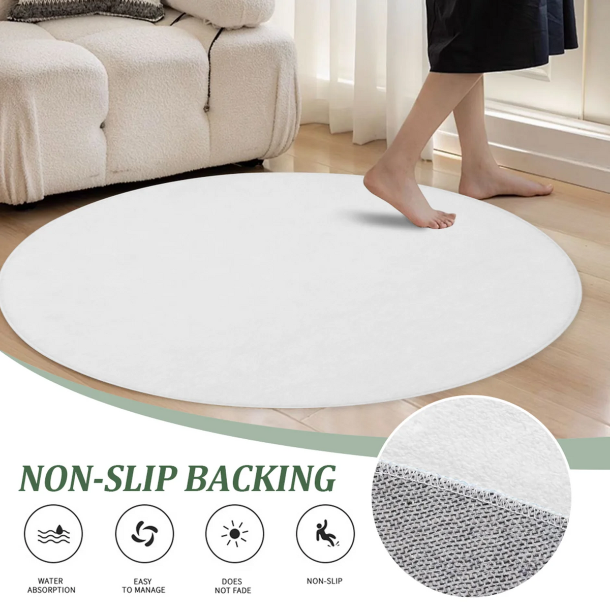 Autumn Pumpkin Round Rug, Leaf Pattern