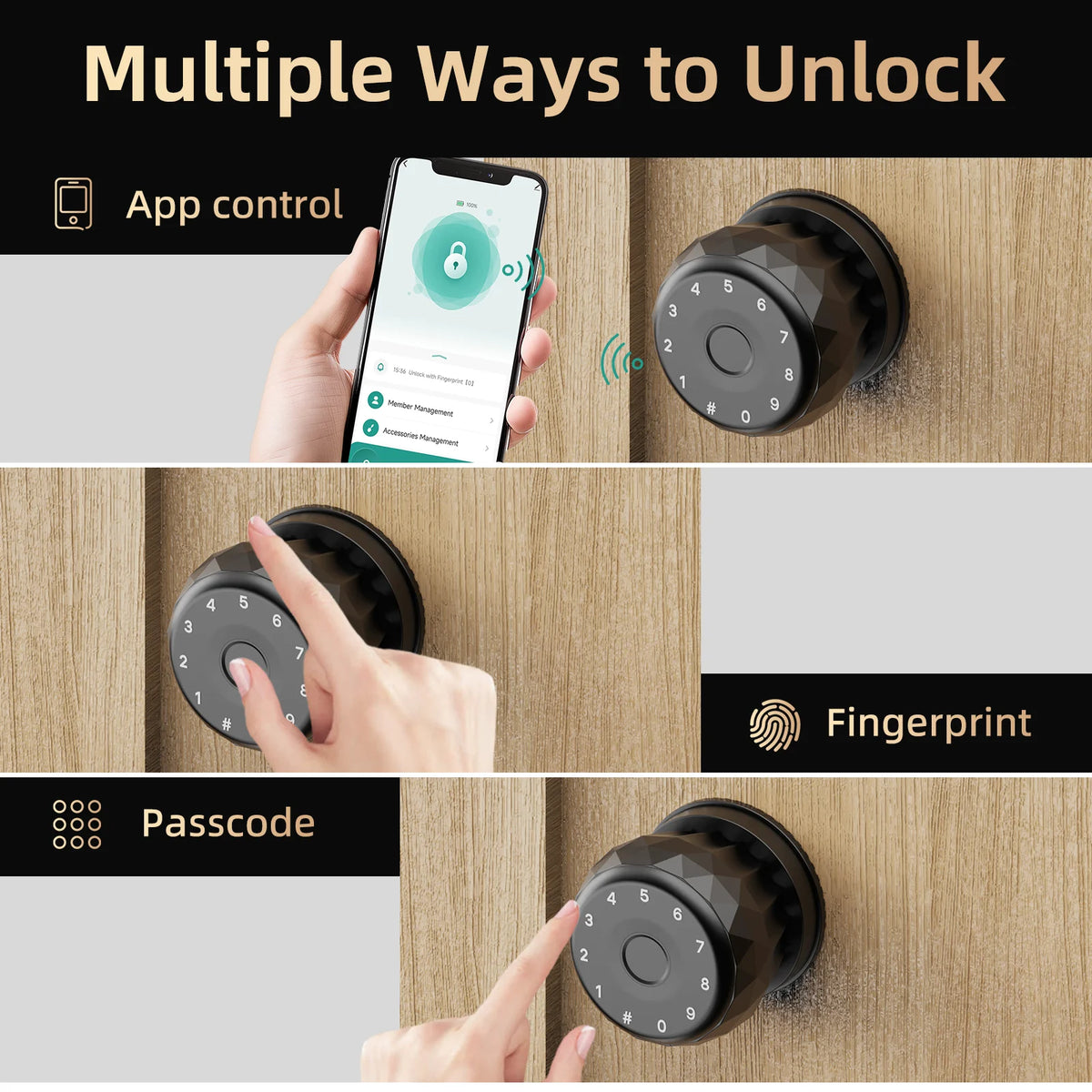 Viladepot Fingerprint Smart Door Lock With Bluetooth App Control