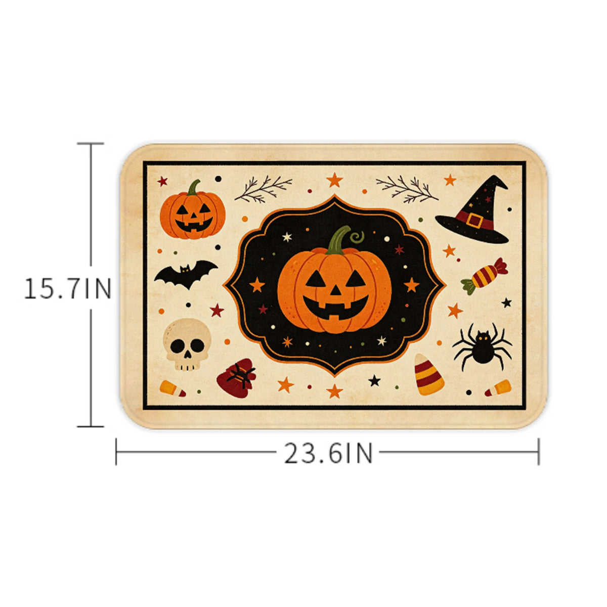 Halloween Pumpkin Ghost Carpet Flannel Non-slip Floor Mat Kitchen Bathroom Dinning Live Room Sofa Bedside Rugs Doormat Trick Or Treat Party Supplies Home Decor Welcome Mats