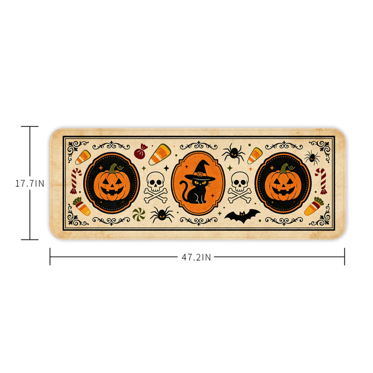 Halloween Pumpkin Ghost Carpet Flannel Non-slip Floor Mat Kitchen Bathroom Dinning Live Room Sofa Bedside Rugs Doormat Trick Or Treat Party Supplies Home Decor Welcome Mats