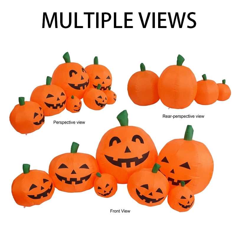 7.5FT Halloween Inflatable Pumpkin Decoration LED Blow Up Pumpkin Patch with 7 Pumpkins Bright Light Boards Outdoor Yard Decor for Garden Lawn Party Inflatable Toys for Kids Indoor Airblown USA Stock Warehouse New Arrivals Sp