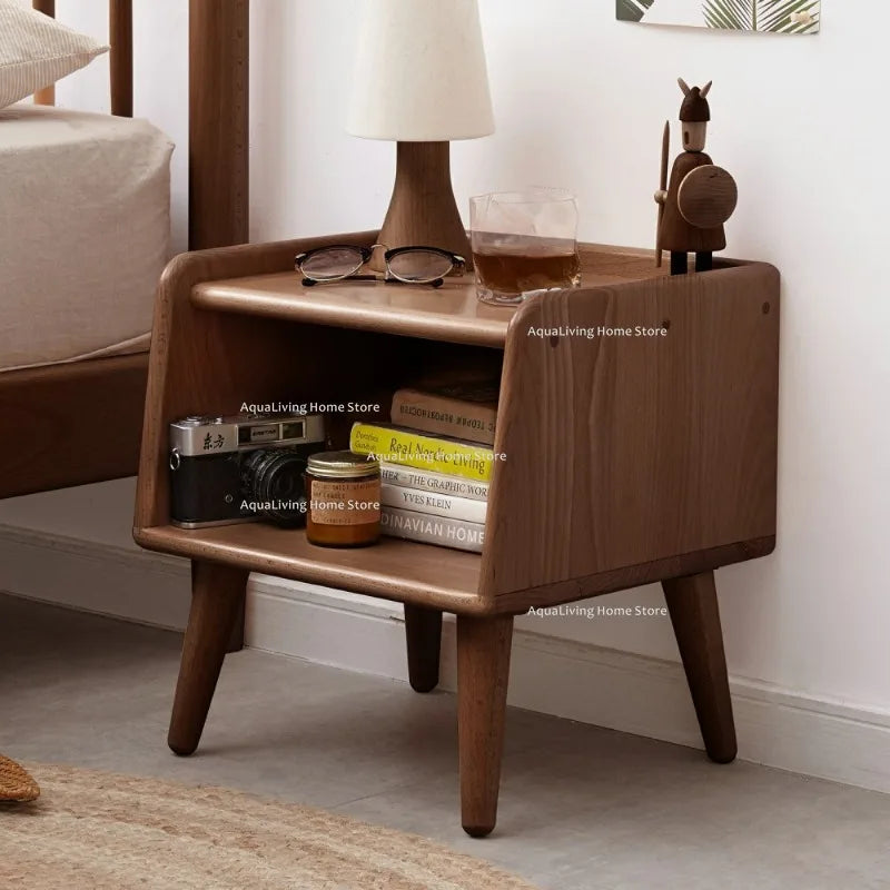 Pure Solid Wood Bedside Cabinet Modern Simple Nightstands European Beech Bedside Cabinet Nordic Bedroom Solid Beech Storage JT40