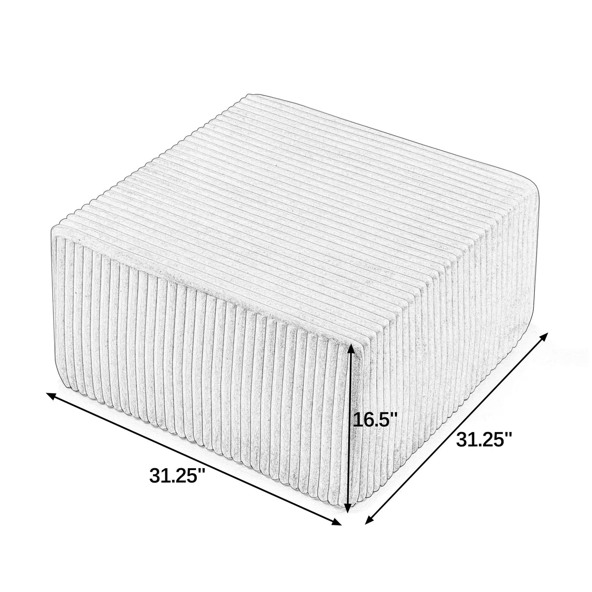Modern Modular Ottoman Cube Corduroy Footstool Upholstered Seating