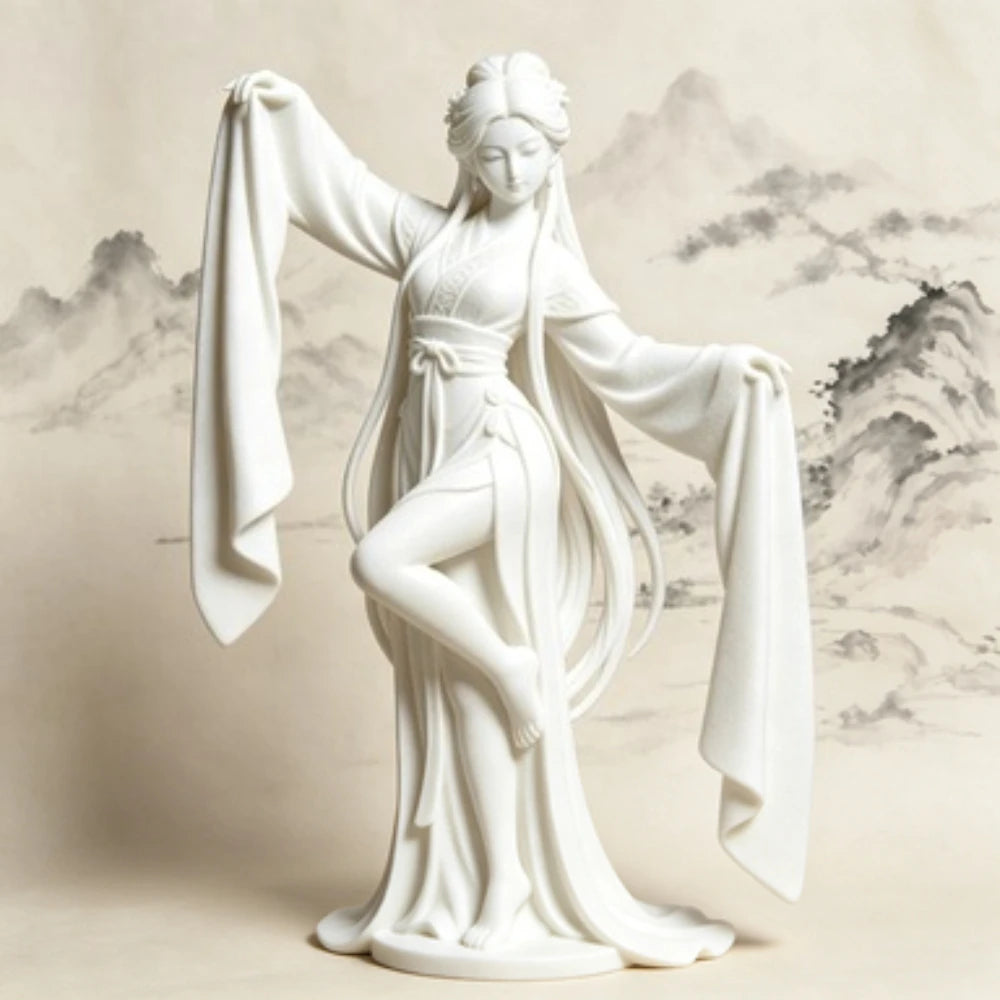 3D Printed Chinese Water Sleeve Dance Sculpture Elegant Classical Dancer Figurine Oriental Art Desktop Decor Art Collector Gifts