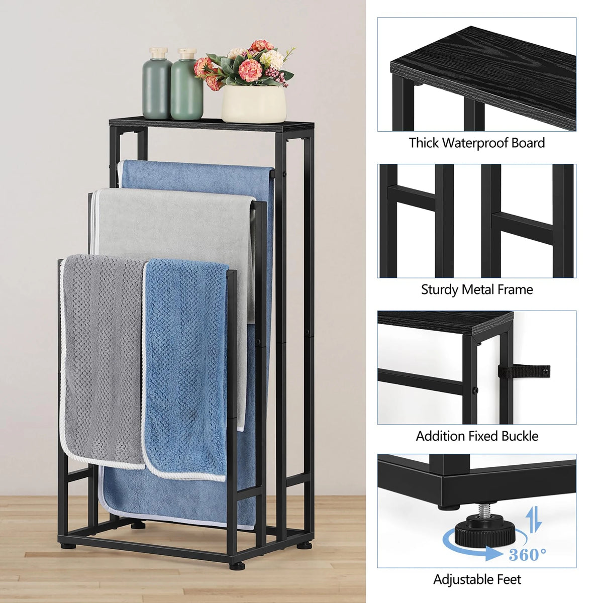 3-Tier Freestanding Towel Rack