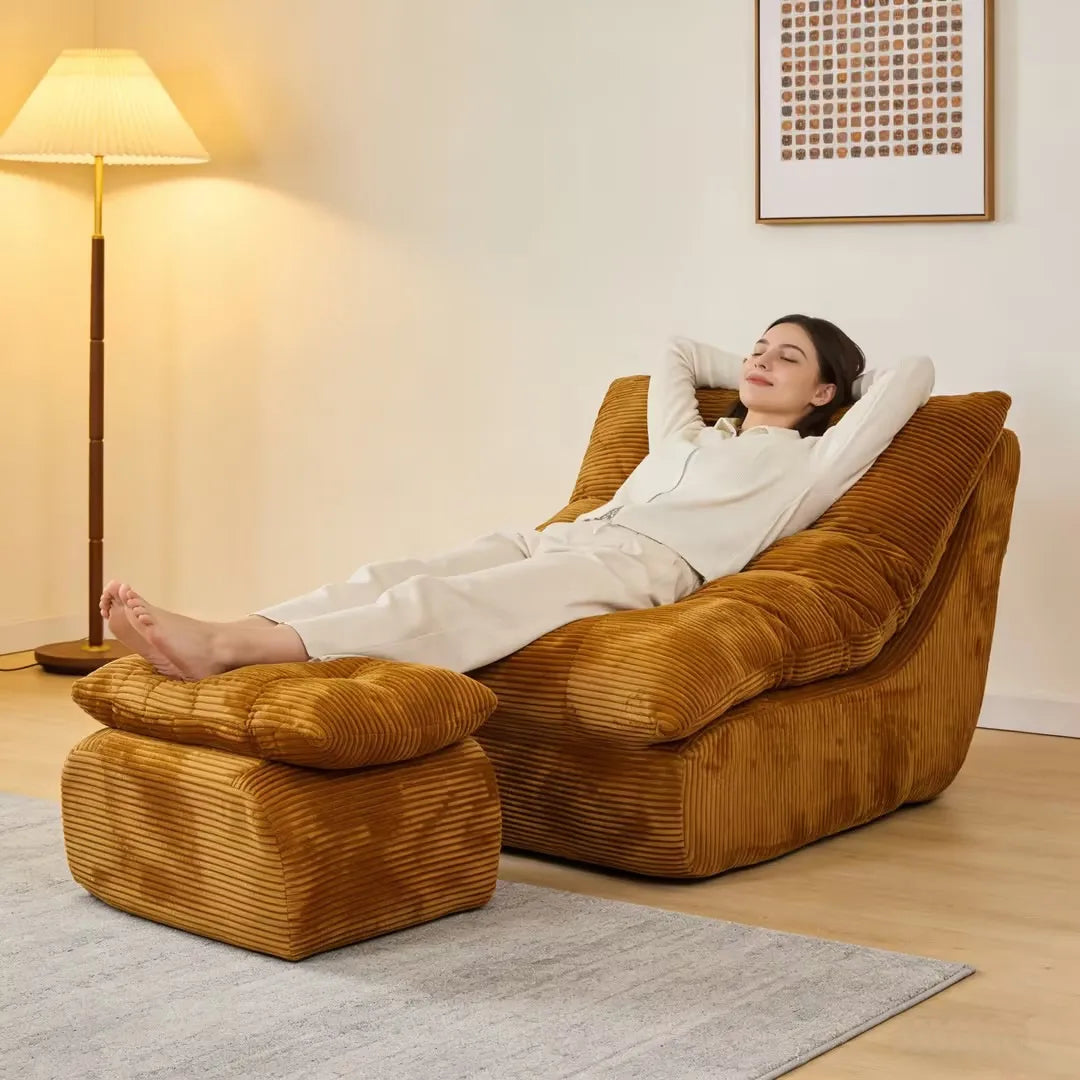 80cm Sponge Modern Compression Single Lazy Sofa Chair Soft Backrest Leisure Armchair for Small Apartment Balcony Living Room Bedroom Study Minimalist Tatami Lounge Seat