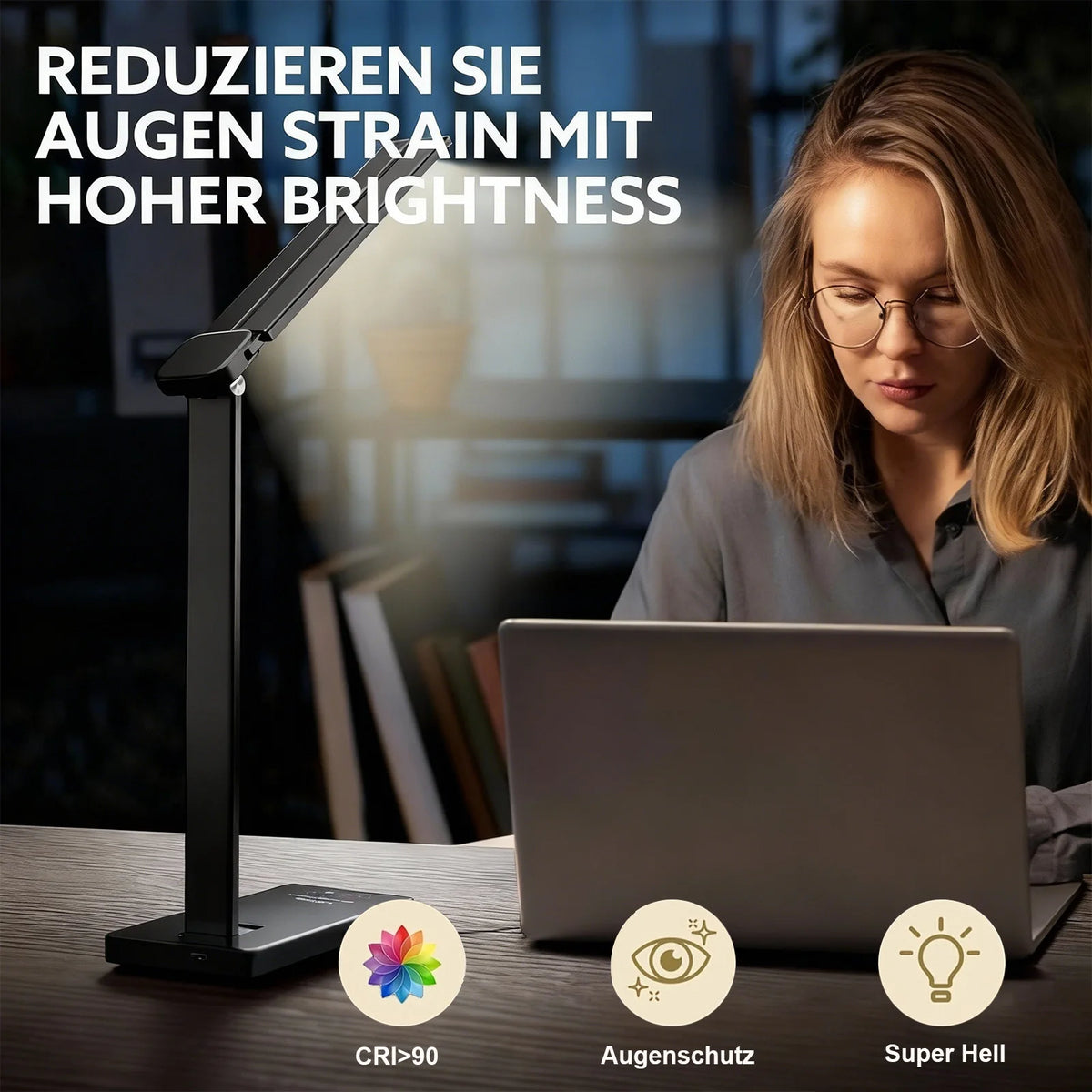 Double Head LED Desk Lamp 13W USB Power 88 LEDs Foldable Reading Light 5 Color Modes Dimmable 3000K-6000K Portable Table Lamp Adjustable Eye-Caring for Home Office Study Bedroom Dorm Living Room