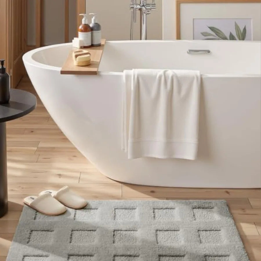 Non Slip Washable Bath Mat, Soft Water Absorbent Shaggy Rug