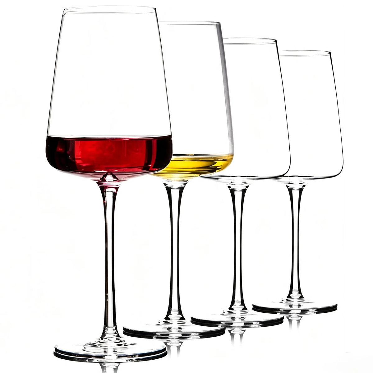 Hand Blown Red Wine Glasses Set of 4 – Premium Crystal Wine Glasses With Long Stem,19 oz – Unique Gift for Father's Day, Wedding, Birthday – Ideal for Restaurants,Home Bar
